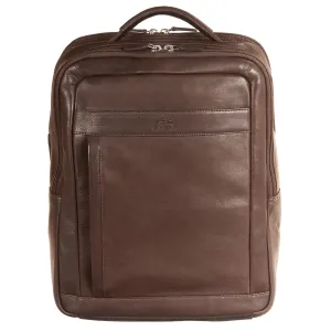 Instant Hot Deal Mancini Leather Backpack For 15.6" Laptop / Tablet, 12" X 5.25" X 15", Brown