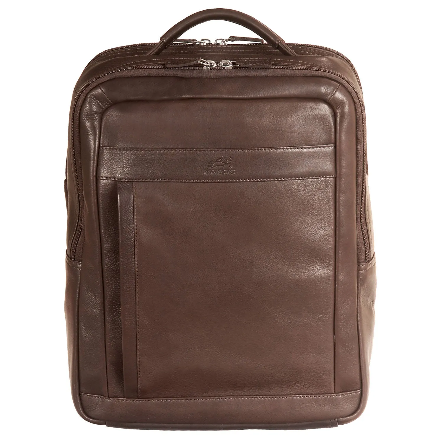 Instant Hot Deal Mancini Leather Backpack For 15.6" Laptop / Tablet, 12" X 5.25" X 15", Brown