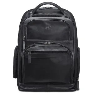 Mancini Leather Backpack For 15.6" Laptop With Rfid Secure Pocket, 12.5" X 7" X 17.5", Black Online Exclusive Steal Todays Trending Deals