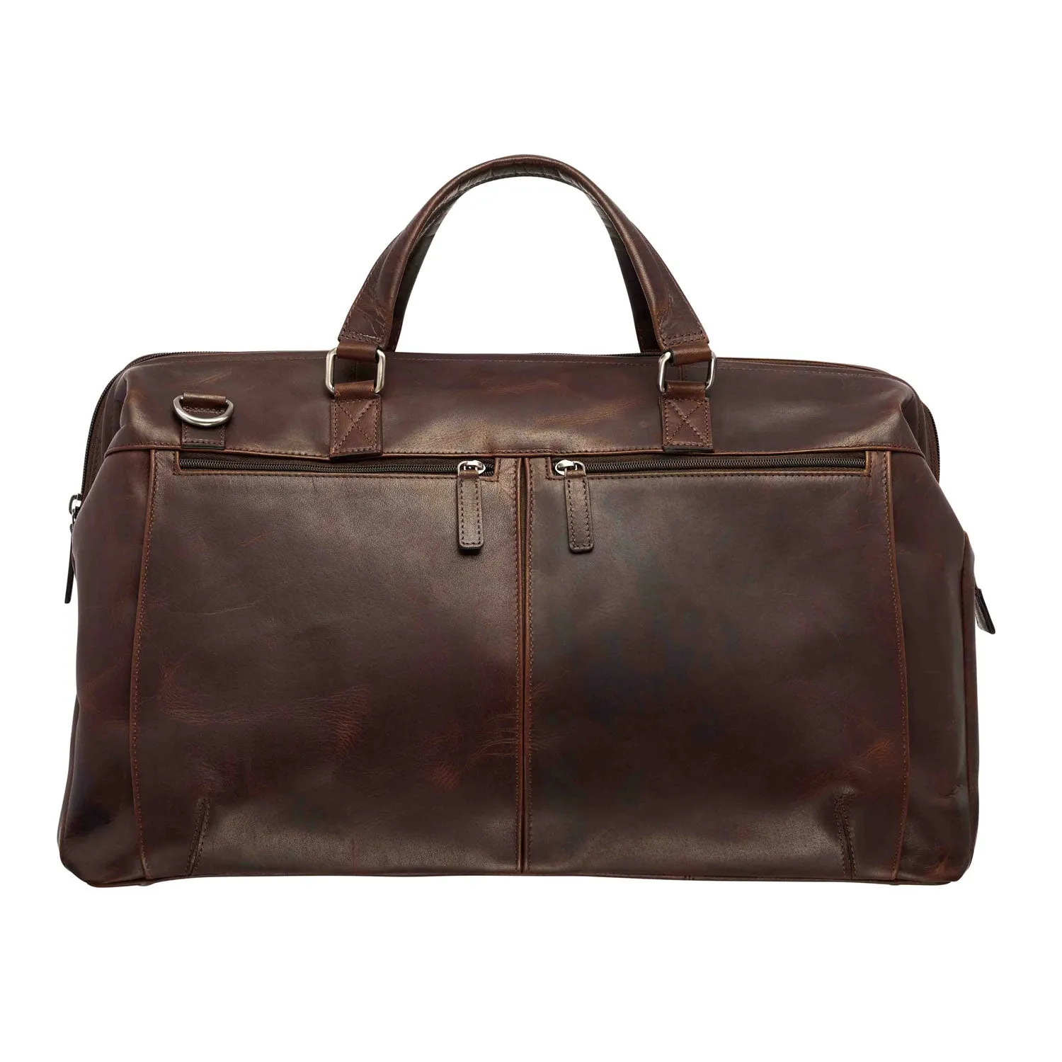 Shop Now Save Mancini Leather Classic Carry-On Duffle Bag, 20" X 10" X 13.5", Brown