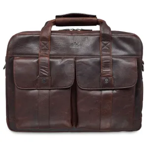 Mancini Leather Double Compartment Briefcase For 15.6" Laptop With Rfid Secure Pocket, 16.25" X 4" X 12", Brown Trending Today Steal Special Occasion Discount