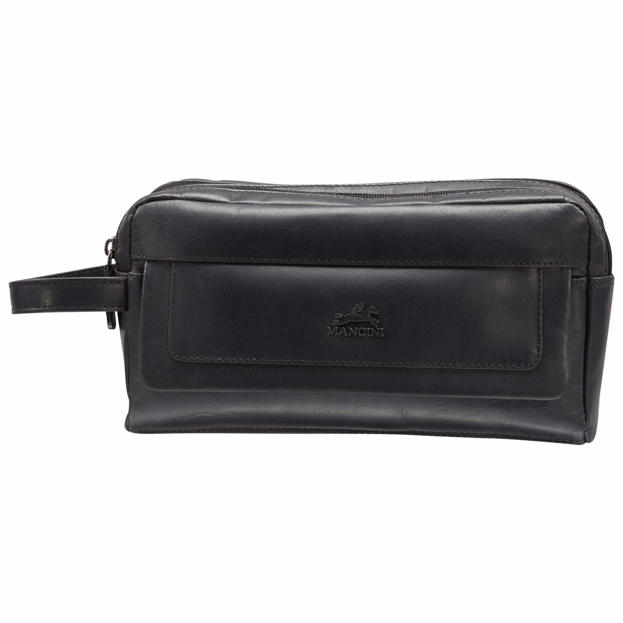 Daily Hot Deal MustHave Items Mancini Leather Buffalo Dual Top Zipper Toiletry Bag