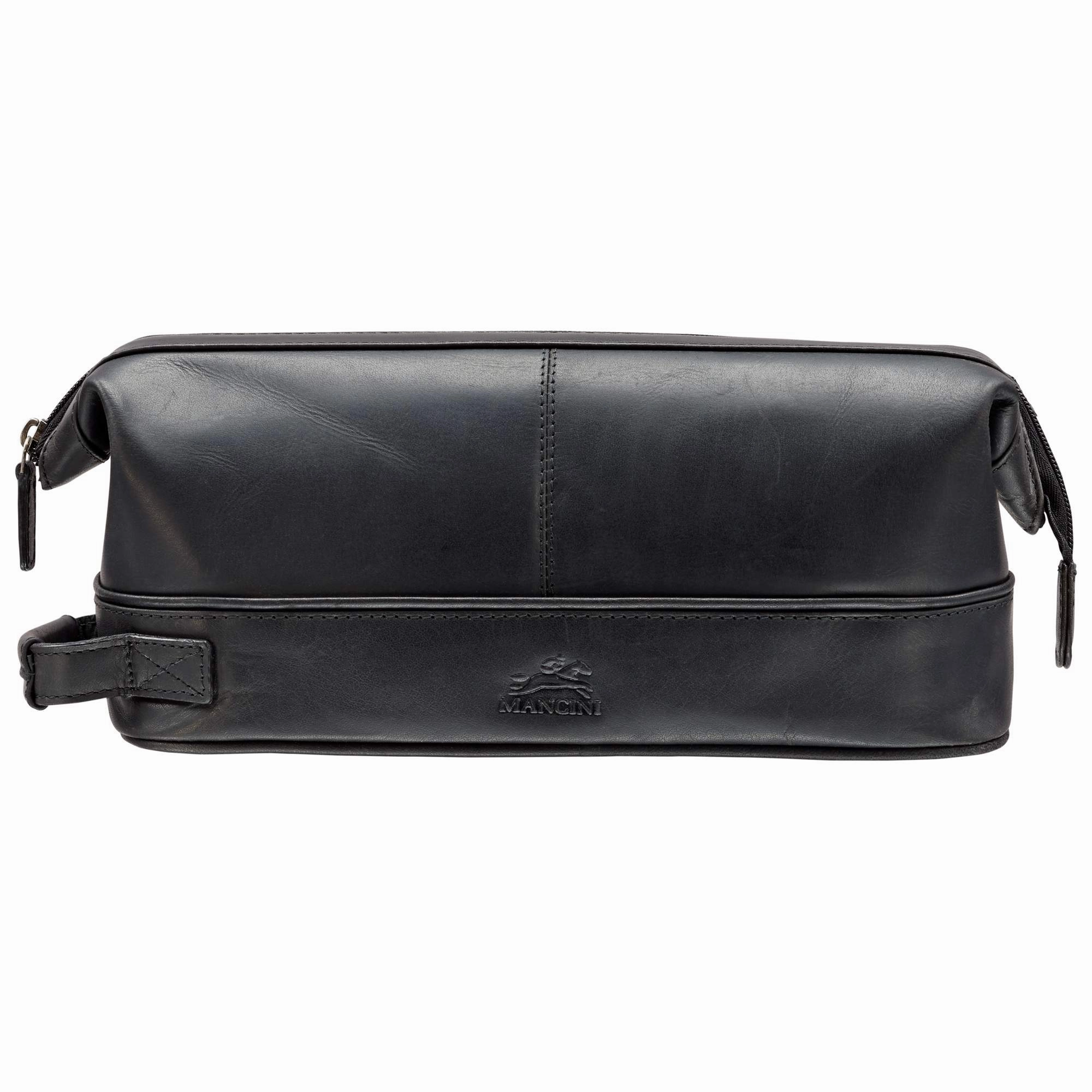 Mancini Leather Classic Toiletry Kit With Organizer Dont Miss Out