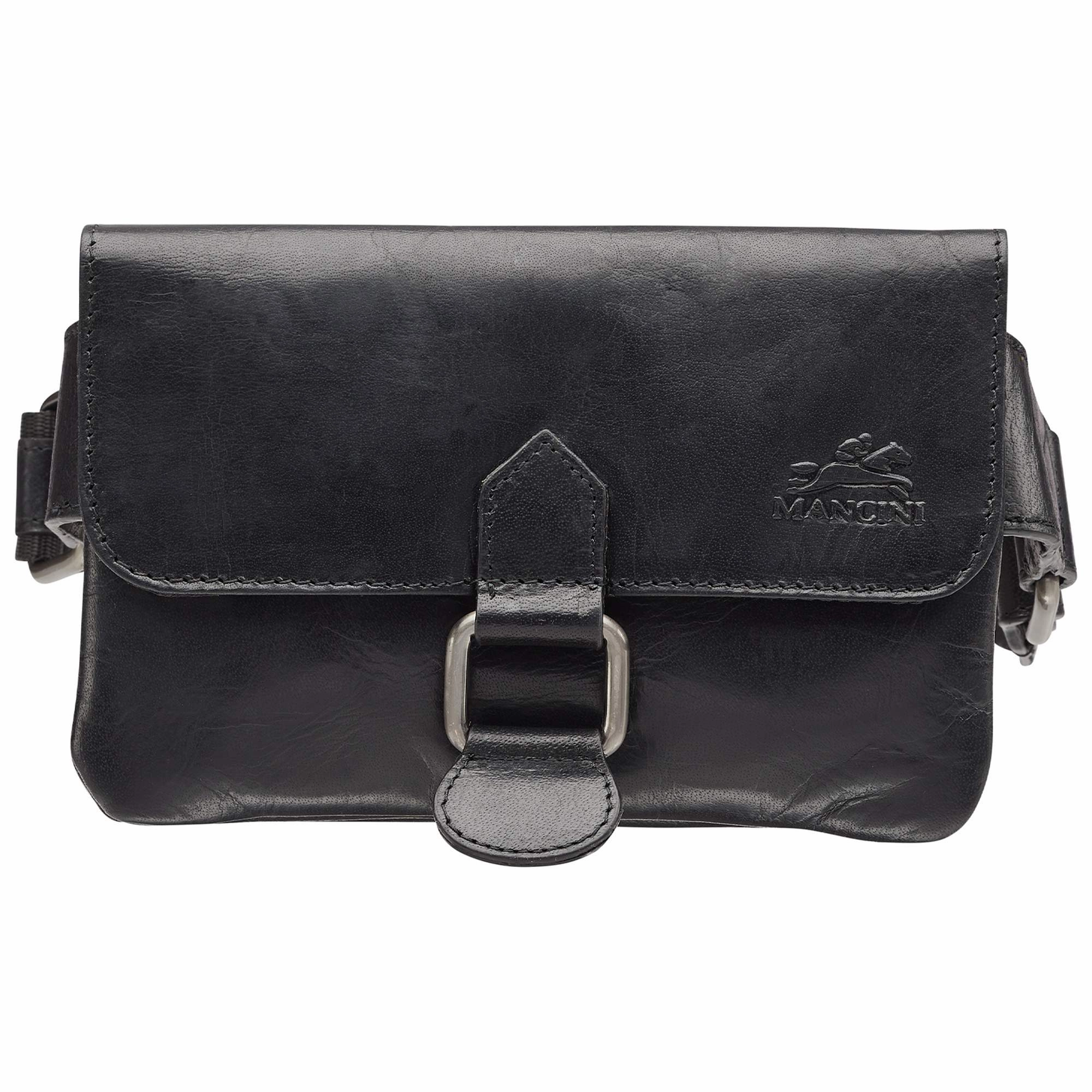Mancini Leather Slim Waist Bag Todays Mega Savings