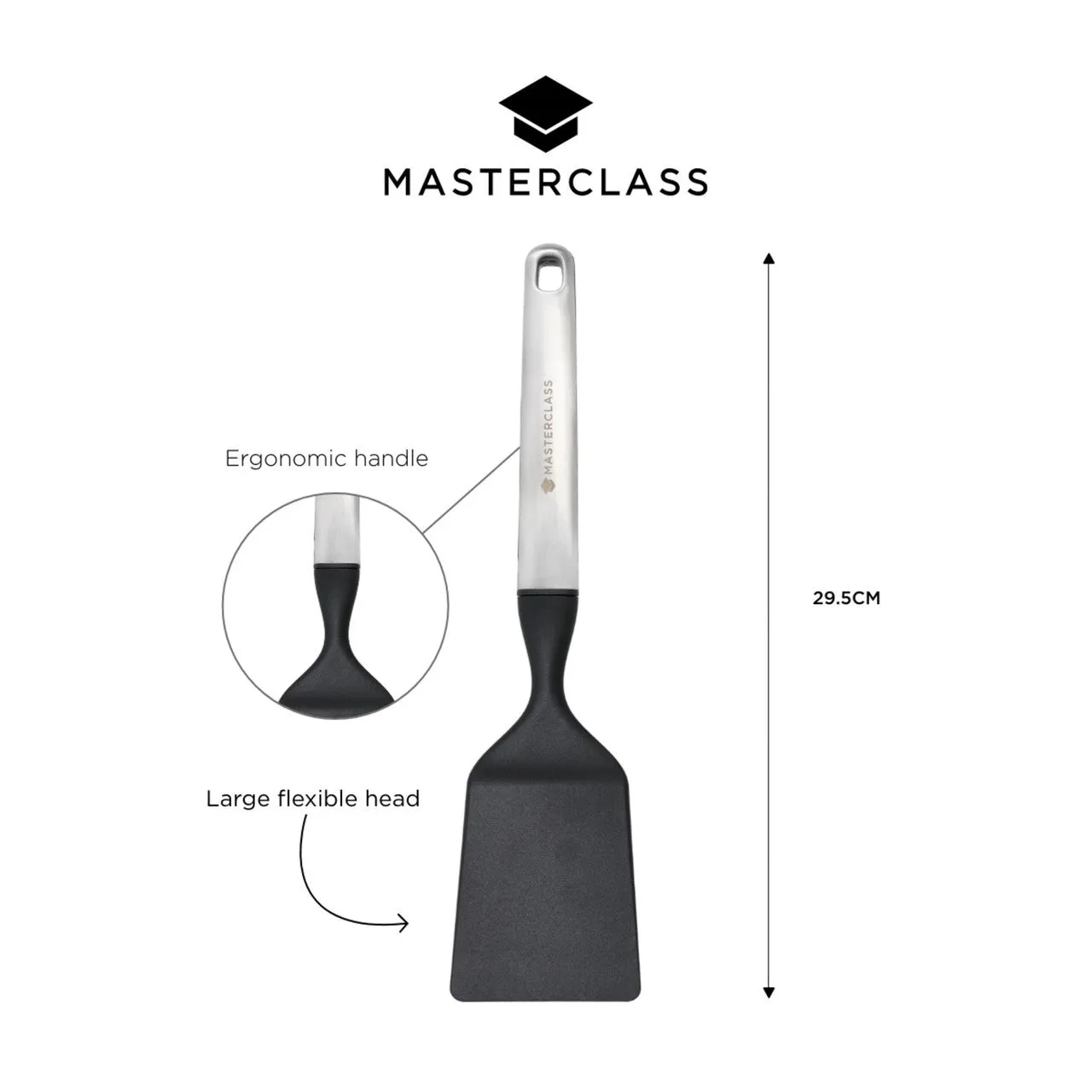 MasterClass Soft Grip Stainless Steel 30cm Short Turner