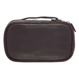 Medium Zippered Toiletry Bag, 10" X 5.5" X 3", Brown Save Big Online Exclusive Online Discount