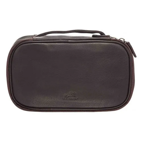 Medium Zippered Toiletry Bag, 10" X 5.5" X 3", Brown Save Big Online Exclusive Online Discount