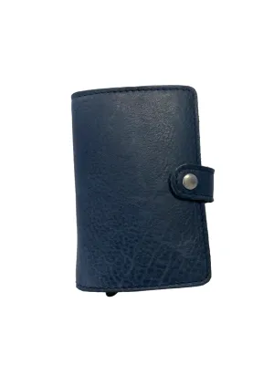Todays Steal Flash Offer Today Oran - Dl-02 Leather Spring Load 8 Card Wallet - Blue