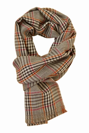 Todays Special Picks Hot Offer Ending Soon Chequed Scarf In Soft Lambs Wool With Bordeaux