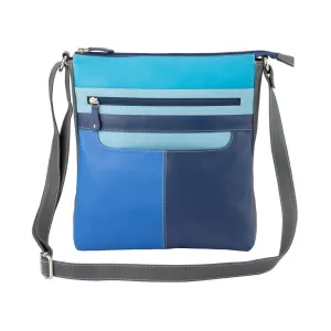 Franco Bonini - 4557 Slim Shoulder Crossbody Leather Bag - Blue Multi Hot Offer Frenzy