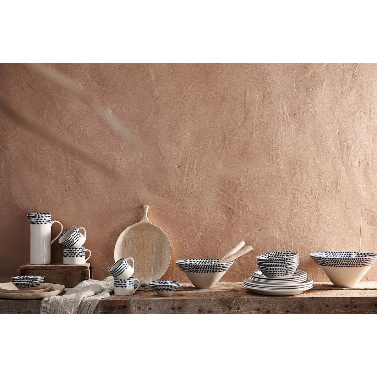 Nkuku Indigo Drop Serving Bowl