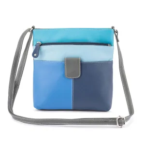 Trending Hot Deal Special Deals Online Franco Bonini - 12-242 Ladies Small Leather Shoulder Bag - Blue Multi