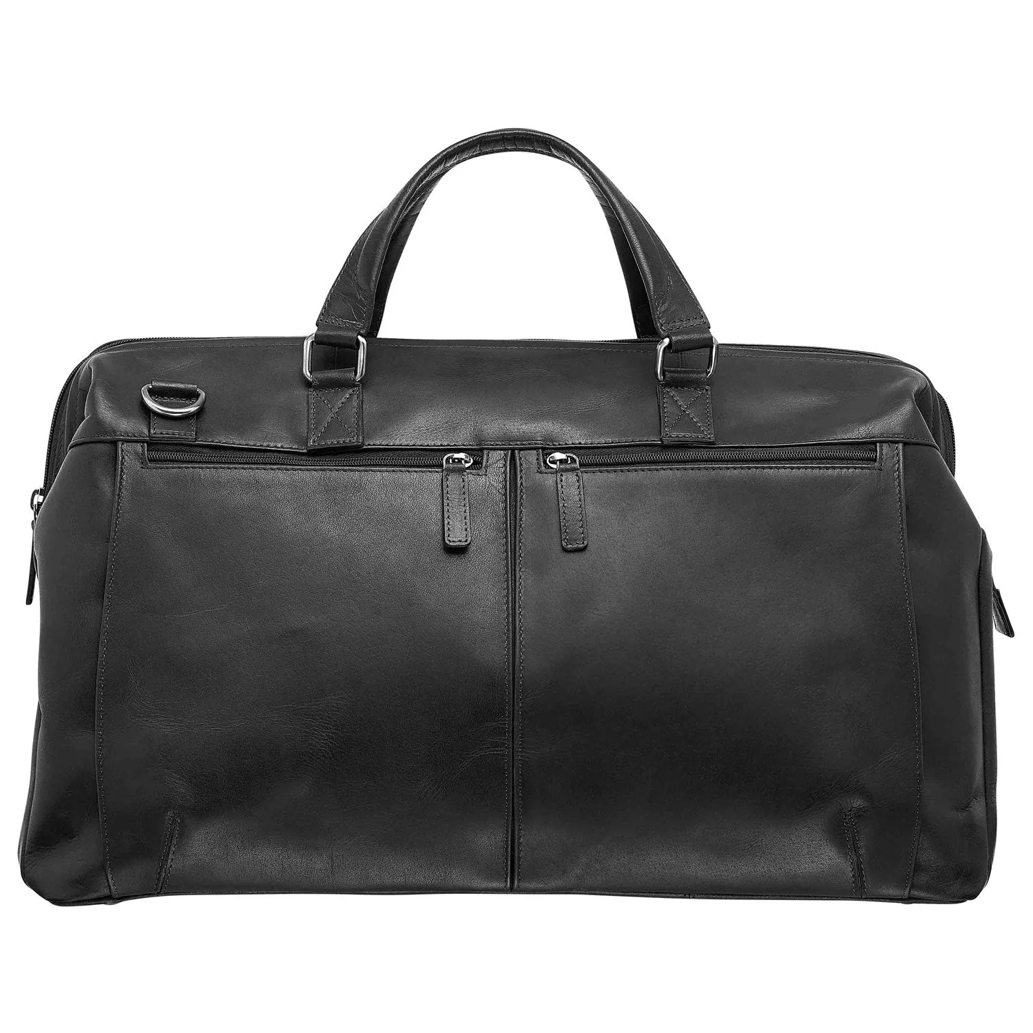 Mancini Leather Classic Carry-On Duffle Bag, 20" X 10" X 13.5", Black Mega Hot Offer Clearance Sale