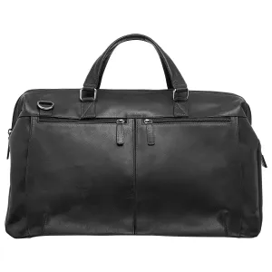 Mancini Leather Classic Carry-On Duffle Bag, 20" X 10" X 13.5", Black Mega Hot Offer Clearance Sale