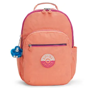 Flash Offer Today Hot Sale Frenzy Kipling Seoul Large Nylon 15" Laptop Backpack Cool Coral Shade