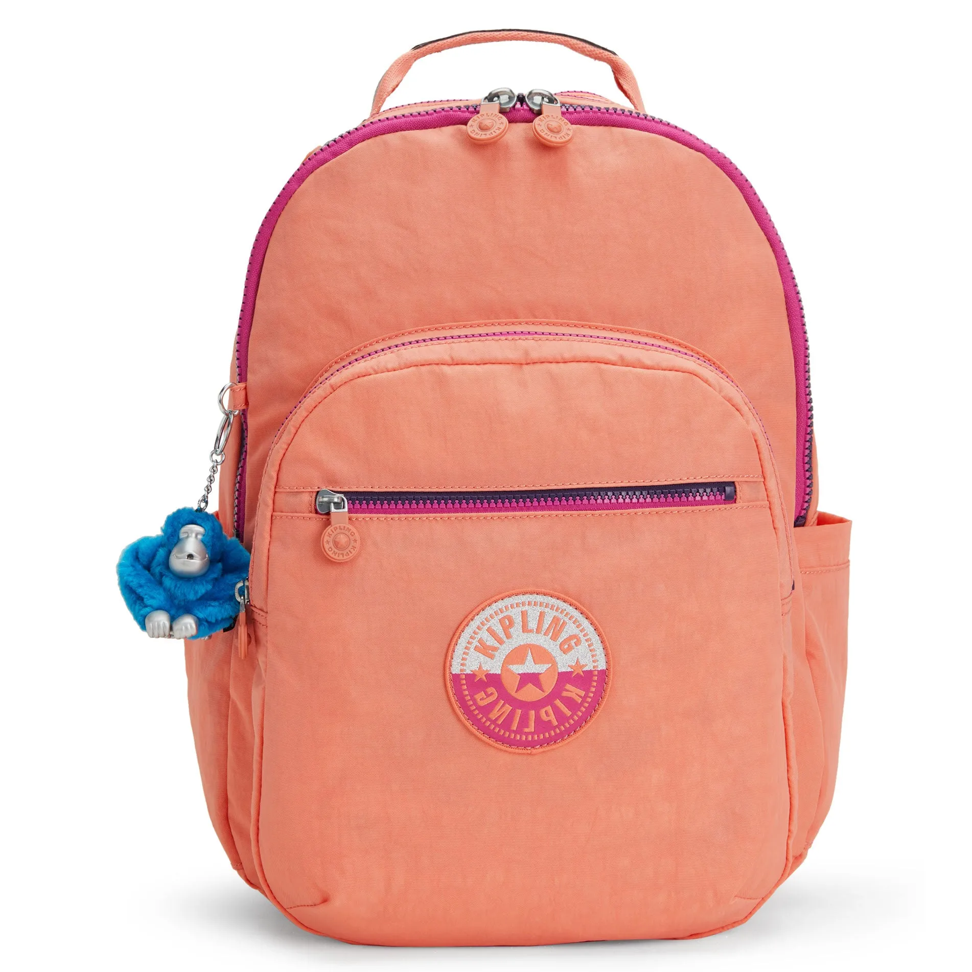 Flash Offer Today Hot Sale Frenzy Kipling Seoul Large Nylon 15" Laptop Backpack Cool Coral Shade