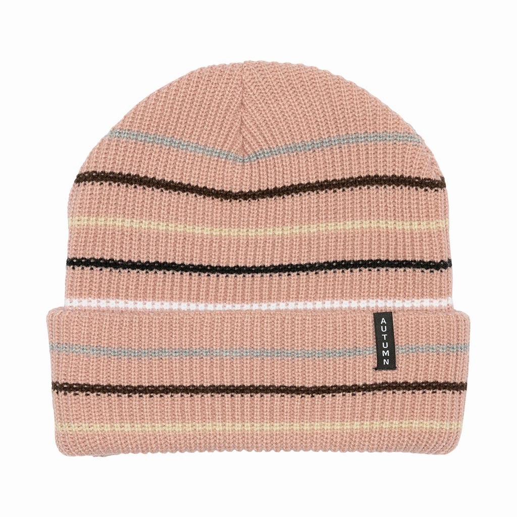 Limited Time Discount Autumn Multi Stripe Beanie - Dusty Pink
