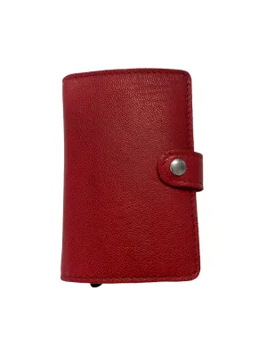 Big Savings Today Oran - Dl-02 Leather Spring Load 8 Card Wallet - Red