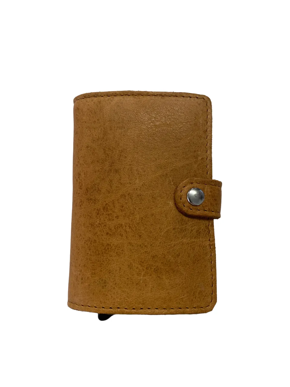Oran - Dl-02 Leather Spring Load 8 Card Wallet - Tan Hot Item Clearance