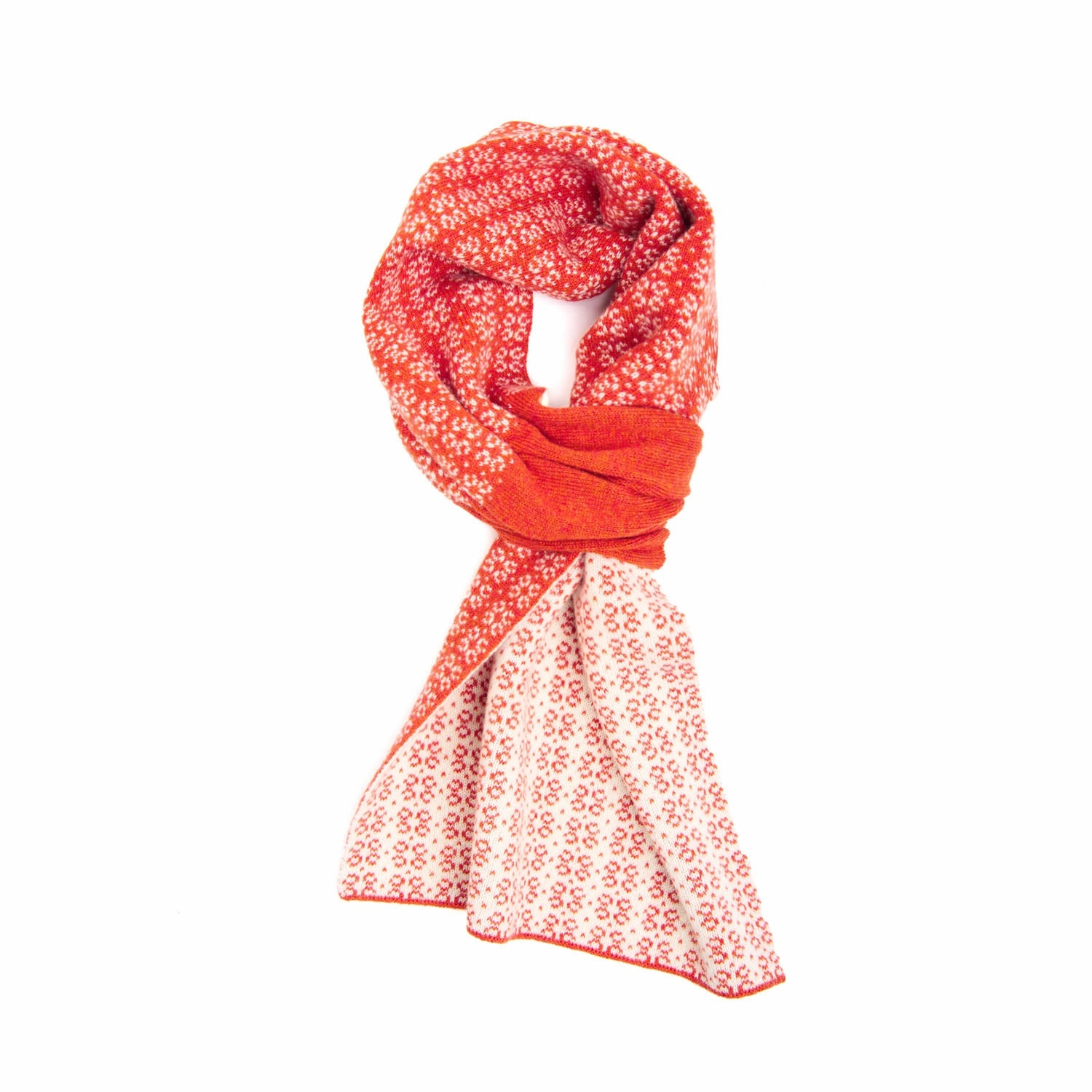 Daily Hot Deal Orange And Beige Neck Warmer With Micro Pattern