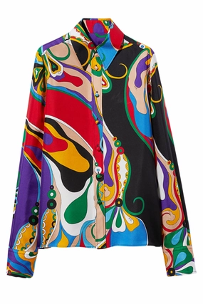 MustHave Items Exclusive Online Discount Orchidee Print Twill Shirt