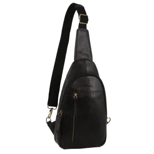 Save Big Today Pierre Cardin - Pc3711 Leather Sling Backpack - Black