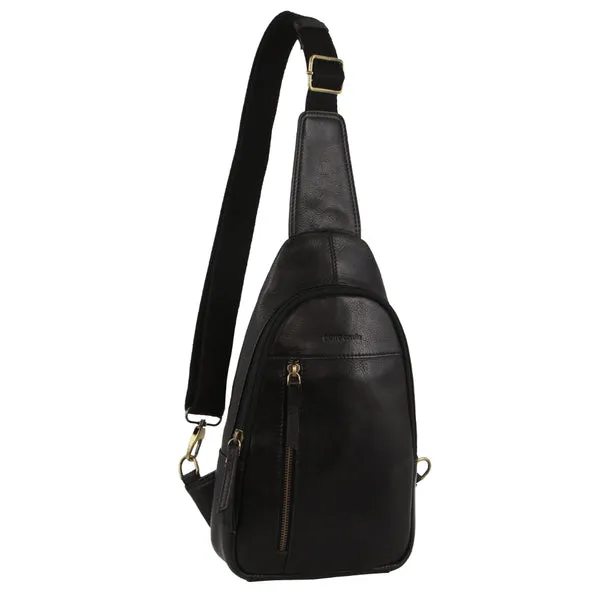 Save Big Today Pierre Cardin - Pc3711 Leather Sling Backpack - Black