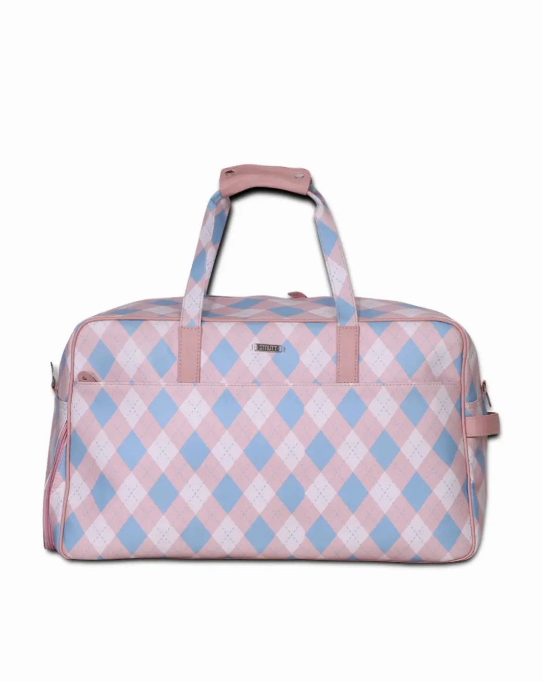 Trending Offer Today Pink British Checkered Weekender Bag