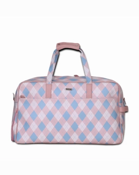 Trending Offer Today Pink British Checkered Weekender Bag
