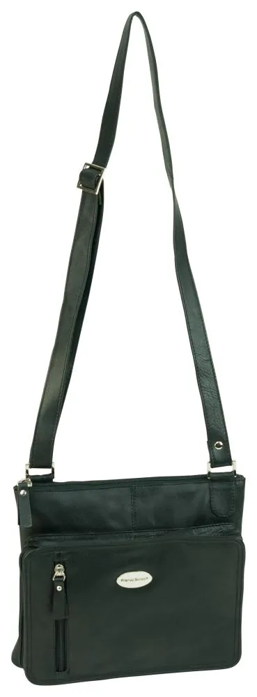 Limited Stock Offer Franco Bonini. -1308 Leather Crossbody Sling - Black