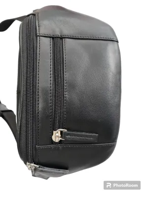 Oran - Pb-103 Marlboro Leather Bumbag - Black Perfect Gift Sale