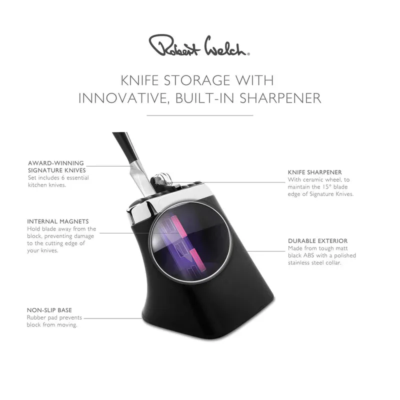 Robert Welch Signature Knife Block Set with Pull Through Sharpener