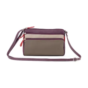 Unmissable Deal Today Price Drop Today Franco Bonini 12-221 Small 3Zip Leather Handbag - Mushroom Multi