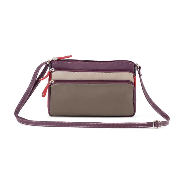 Unmissable Deal Today Price Drop Today Franco Bonini 12-221 Small 3Zip Leather Handbag - Mushroom Multi