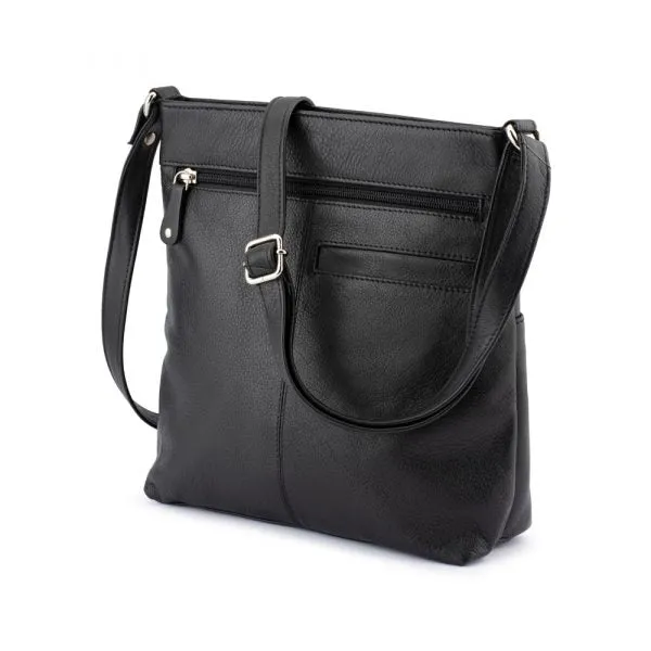 Flash Deal Alert Big Price Drop Franco Bonini - 1300 Large Front Tab Multi Pocket Side Bag- Black