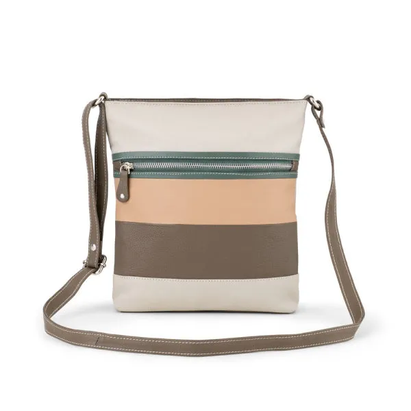 Special Deals Online Limited Time Steal Franco Bonini - 1304 Striped Leather Shoulder Bucket Bag - Bone Multi