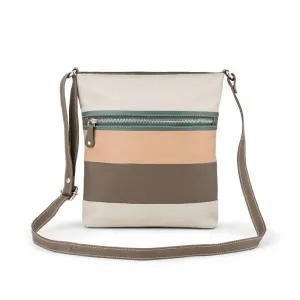 Special Deals Online Limited Time Steal Franco Bonini - 1304 Striped Leather Shoulder Bucket Bag - Bone Multi