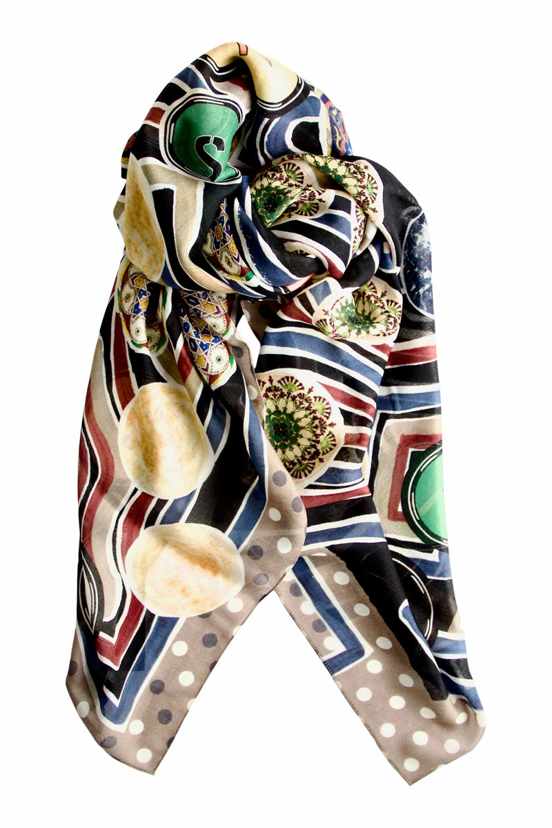 Cashmere Oversized Scarf "Mysterious Game" - Lacroix Grab It Before Gone
