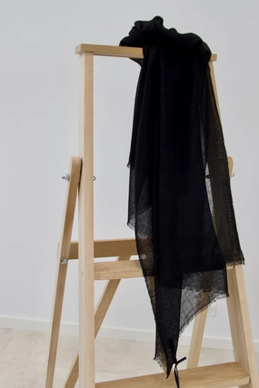 Flash Deal Today Black Wool Scarf In Pure New Wool