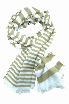 Grab the Deal Now Save Today Event Ultra Soft Scarf With Olive Green Stripes