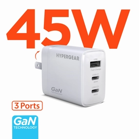 Shop Smart Deals Speedboost 45W Usb-C Pd Tri-Port Gan Fast Wall Charger With Pps | White