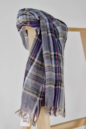 Blue And Grey Checked Scarf With Fresh Colours Save Today Event Hot Picks Today