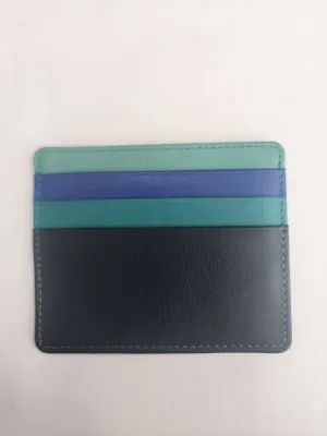 Limited Stock Offer Oran - Saf-7202 Craig Leather Card Holder - Navy Combo