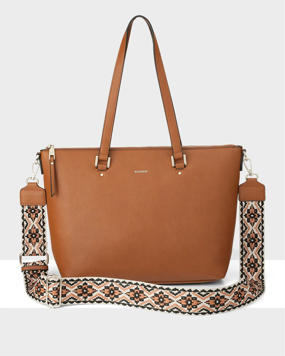 Vivian Medium Zip Top Tote With Aztec Strap Save More Online