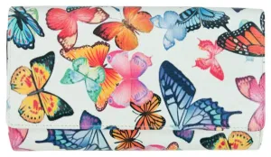 Dont Wait Save GiftWorthy Sale Franco Bonini - 4206 Classic Flap Over Ladies Leather Wallet - Butterfly