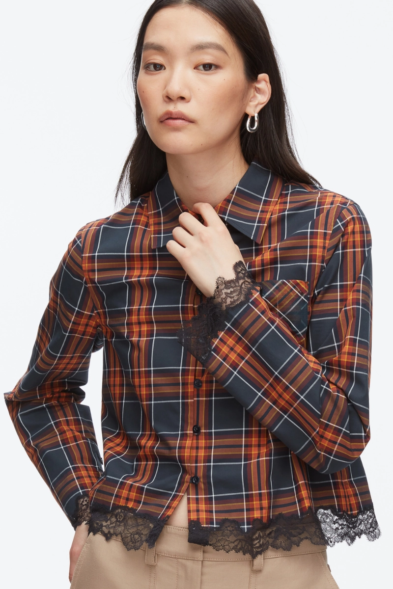 Plaid Mix Cropped Shirt Grab Your Savings Exclusive Online Offer