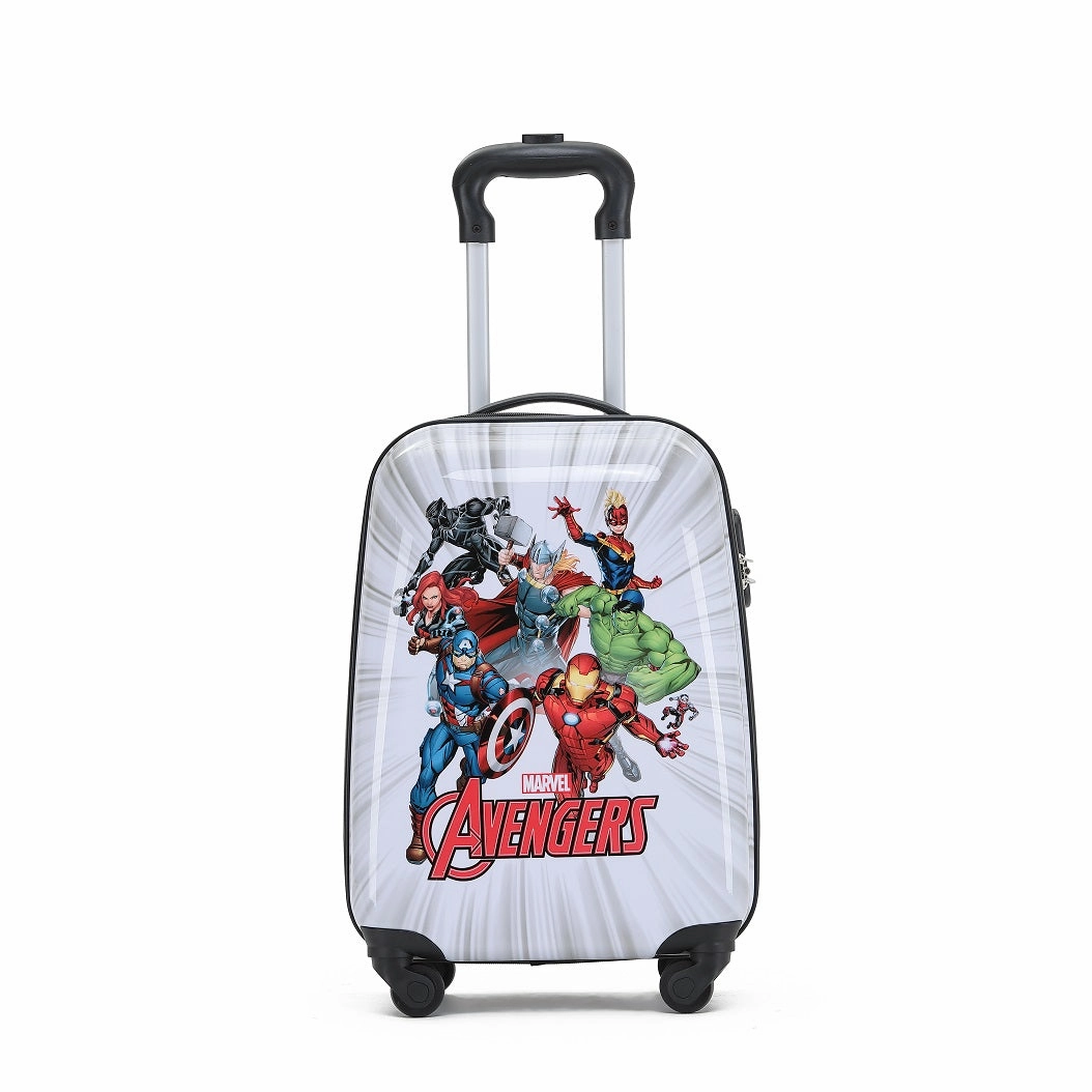 Marvel - Avengers Mar071 17In Small 4 Wheel Hard Suitcase - White Special Occasion Discount