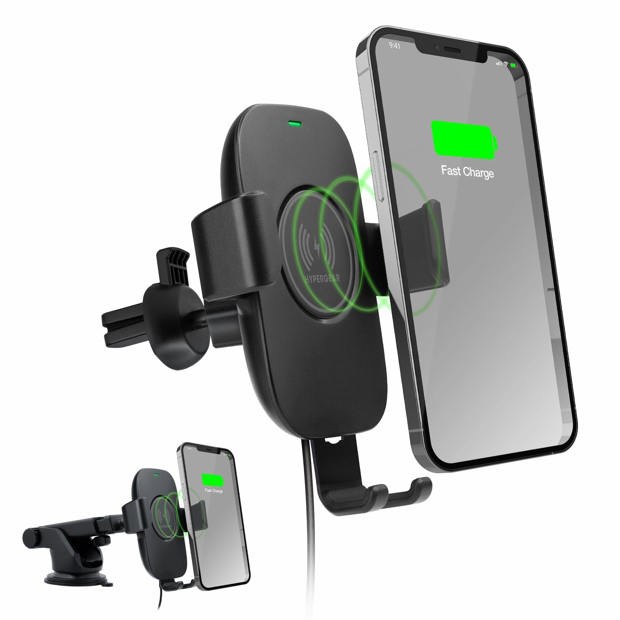 Gravity 15W Wireless Fast Charging Mount | Vent   Dashboard   Windshield | Black Hot Sale Today