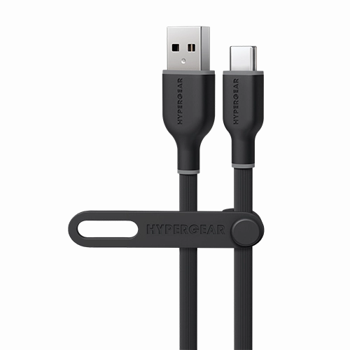 Special Steal Event Special Deal Frenzy Flexi Pro Usb To Usb-C Soft-Touch Silicone Charge & Sync Cable | 10Ft | Black