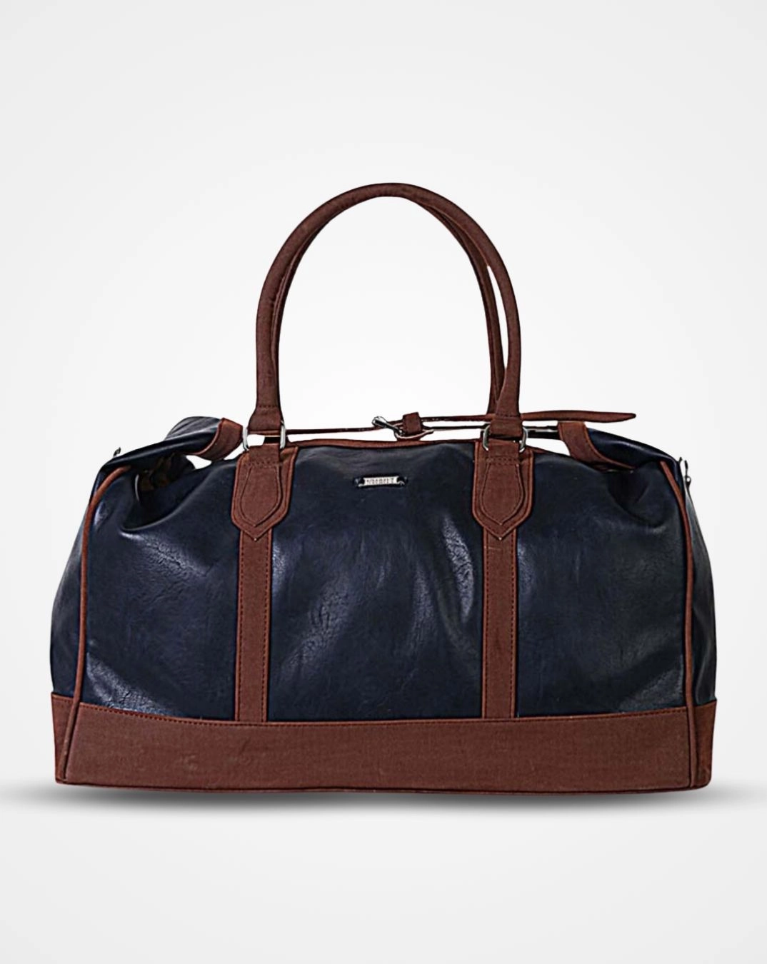 Limited Offer Alert Daily Clearance Deal Top Tie Blue & Brown Leatherette Duffel / Luggage Bag